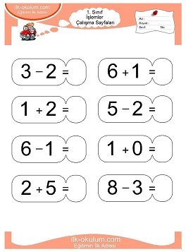 Çocuklar İçin toplam işlemi yaprak testleri 